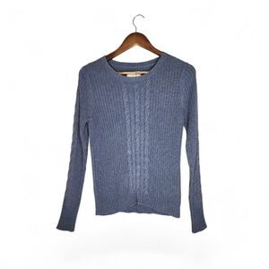 Sonoma Blue Cotton Ribbed Cable Knit Sweater Size S